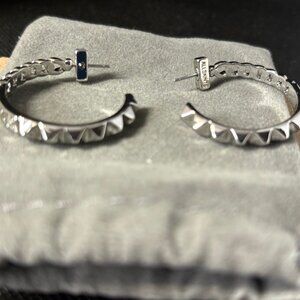 AllSaints Silver Chain Hoop Earrings | Edgy & Minimal